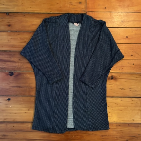 Blue polkadot cocoon cotton cardigan sweater - Picture 2 of 8